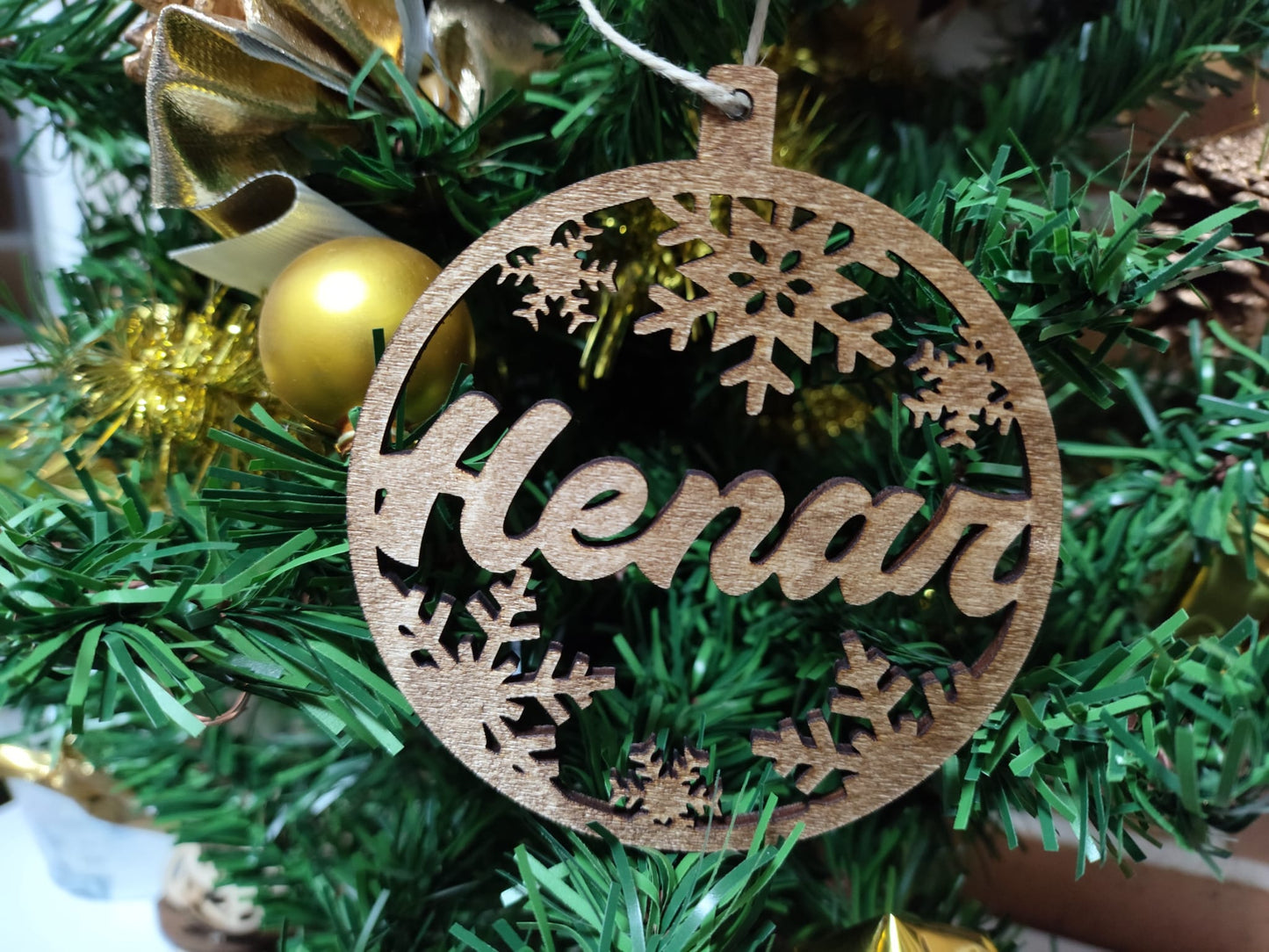 Bola de navidad personalizada copos de nieve