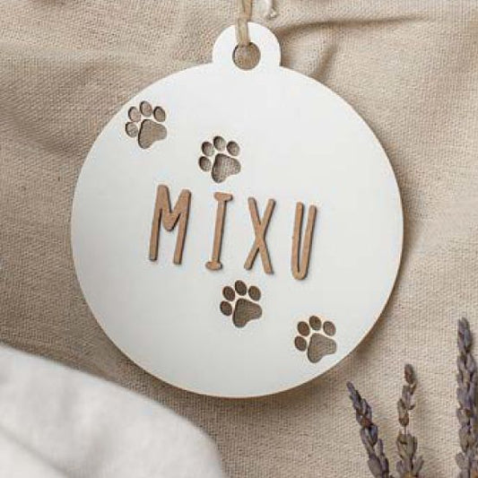 Bola de navidad personalizada mascota huellas